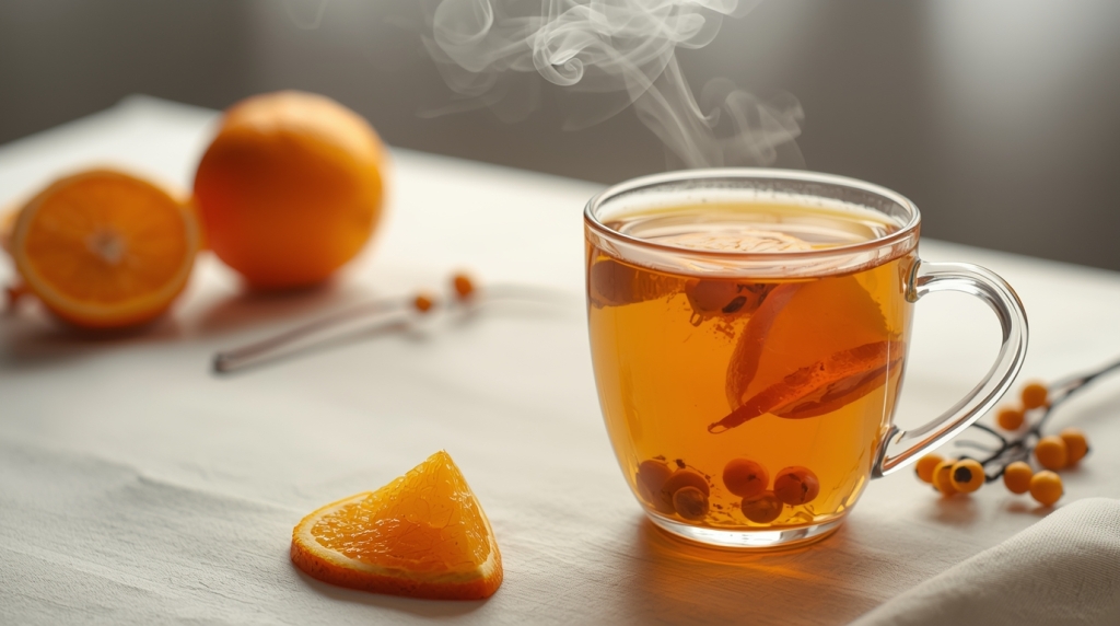чай с облепихой и апельсином чай с облепихой и апельсином