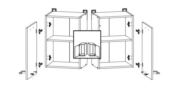Шкаф кухонный навесной Junona Line G1D/50/57LP, белый/белый глянец