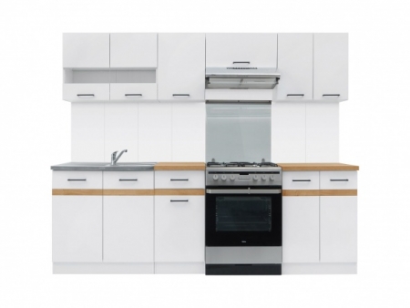 кухня junona line 240 brw белый глянец