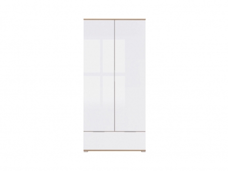 Шкаф Zele SZF2D1S, дуб вотан/белый глянец