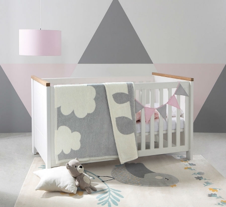 Кровать Dreviso Baby LOZ/140x70, белый/дуб вестминстер/белый дуб