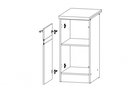 Тумба кухонная Junona Line D1D/40/82L, белый глянец