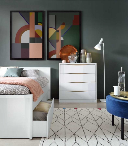 Кровать Pori LOZ/160, белый глянец