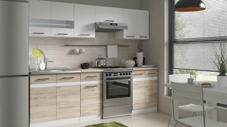 Кухня Junona Line 240 BRW, дуб санремо/белый глянец