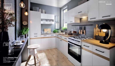 Кухня Junona Line 230 BRW, белый глянец