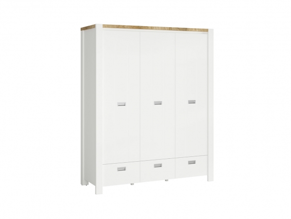 Шкаф Dreviso SZF3D3S, белый/дуб вестминстер/белый дуб