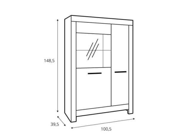 Витрина Белен REG1D1W Гербор, сосна каньон/дуб корабельный
