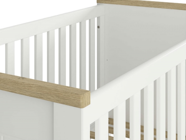 Кровать Dreviso Baby LOZ/140x70, белый/дуб вестминстер/белый дуб