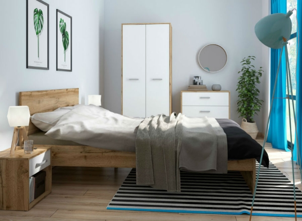 Спальня Matos BRW, дуб вотан/белый