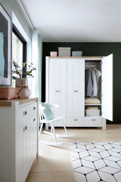 Шкаф Dreviso SZF3D3S, белый/дуб вестминстер/белый дуб