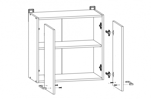 Шкаф кухонный навесной Junona Line G2D/60/57, белый/белый глянец