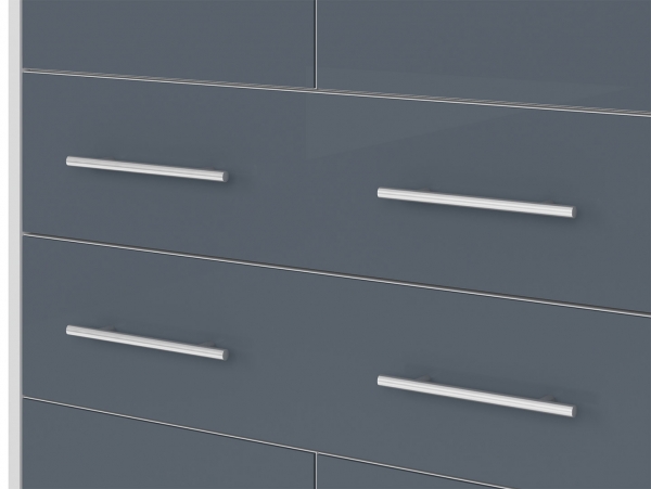 Шкаф Office Lux REG4D2S/220, светло-серый/графитовое стекло