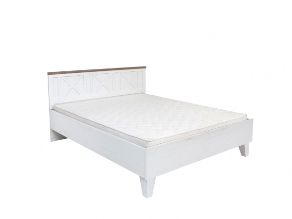 Кровать Stockholm LOZ/160, сосна andersen белая/дуб сонома темный