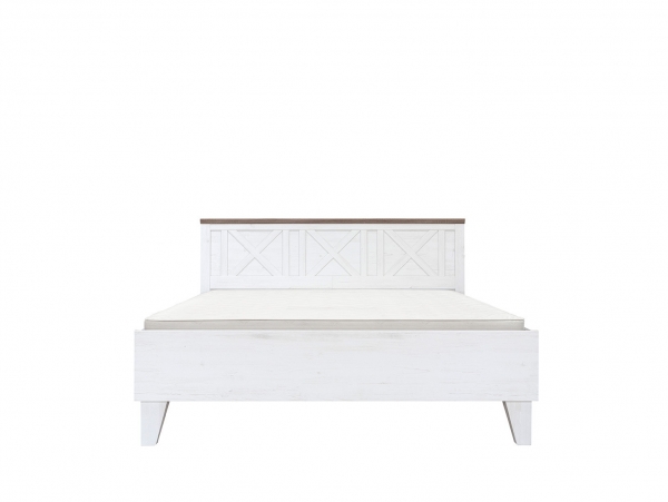 Кровать Stockholm LOZ/160, сосна andersen белая/дуб сонома темный