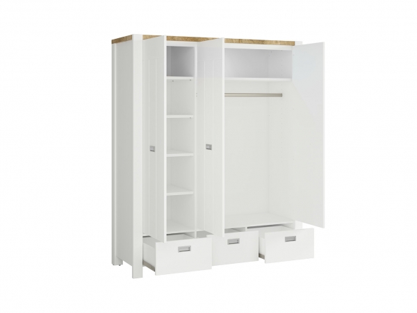 Шкаф Dreviso SZF3D3S, белый/дуб вестминстер/белый дуб