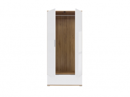 Шкаф Zele SZF2D1S, дуб вотан/белый глянец