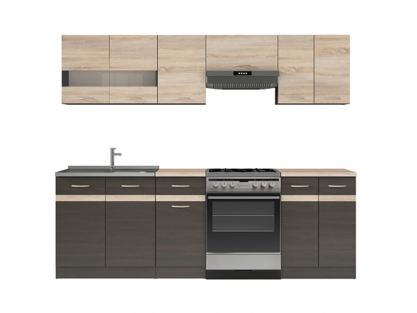 Кухня Junona Line 240 BRW, дуб венге