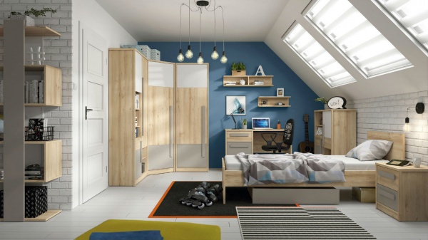 Детская Namek, бук iconic/белый глянец/серый