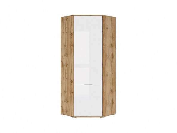 Шкаф угловой Zele SZFN1D, дуб вотан/белый глянец