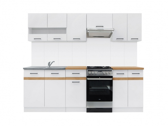 Кухня Junona Line 230 BRW, белый глянец