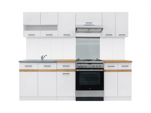 Кухня Junona Line 240 BRW, белый глянец