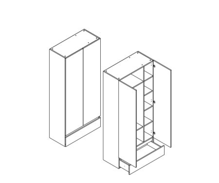 Пенал надставка Анси REG2D1S Гербор