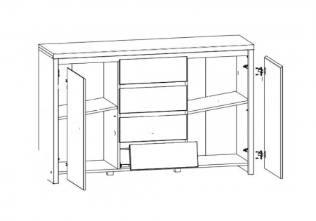 Комод Каспиан KOM 2D4S БРВ Украина, дуб сонома