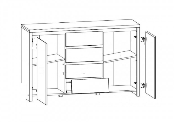 Комод Каспиан KOM 2D4S БРВ Украина, дуб сонома