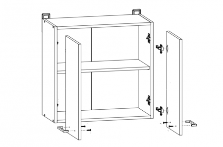 Шкаф кухонный навесной Junona Line G2D/80/57, белый/белый глянец