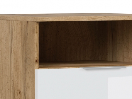 Тумба прикроватная Zele KOM1S, дуб вотан/белый глянец