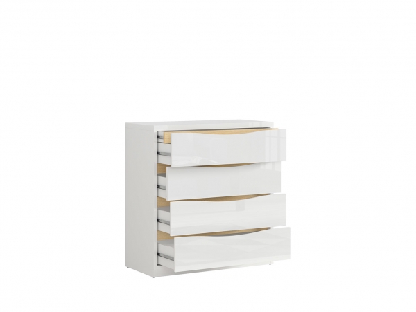Комод Pori KOM4S1E, белый глянец