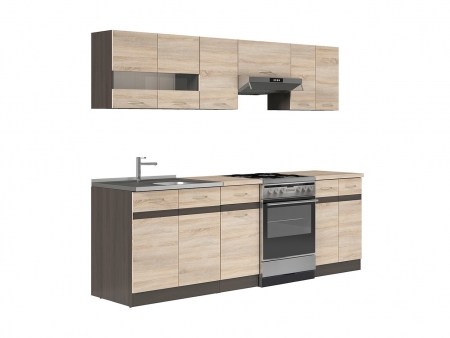 Кухня Junona Line 240 BRW, дуб сонома/венге