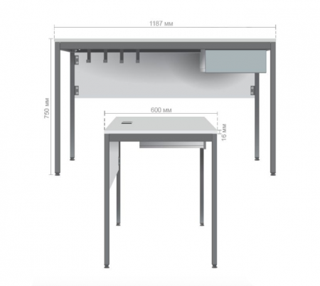 Стол офисный Осло с яшиком AMF