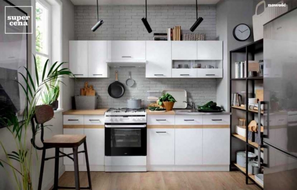 Кухня Junona Line 240 BRW, белый глянец