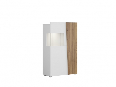 Витрина Rauma REG1W1D/14/9, белый/лиственница sibu золотая