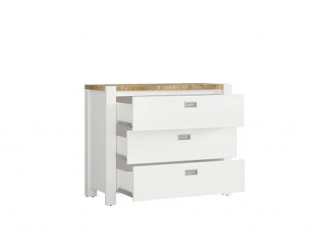 Комод Dreviso Baby KOM3S, белый/дуб вестминстер/белый дуб