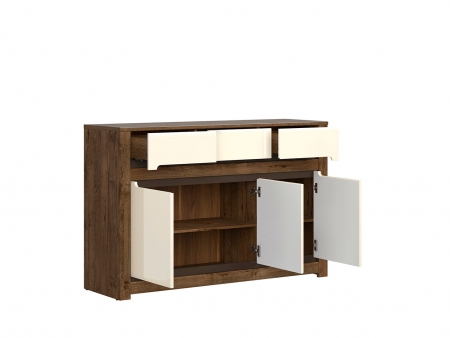 Комод Ruso KOM3D3S, дуб april/перламутровый глянец