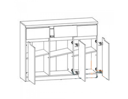 Комод Джули KOM3D3S БРВ Украина, венге магия/дуб конкордия