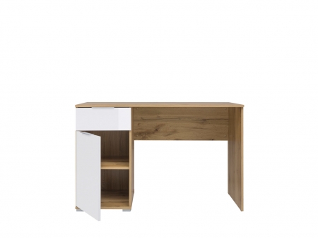 Стол письменный Zele BIU/120, дуб вотан/белый глянец