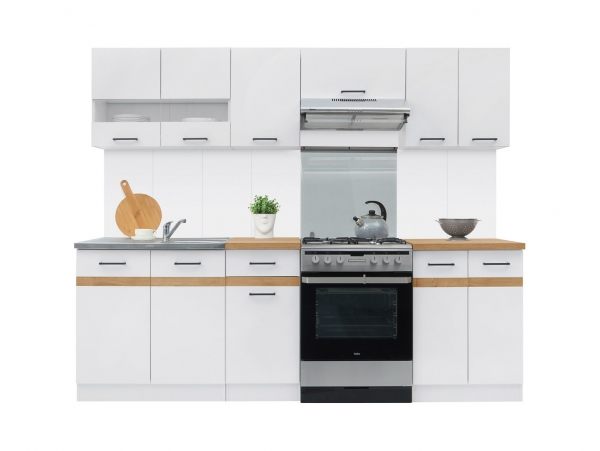 Кухня Junona Line 240 BRW, белый глянец