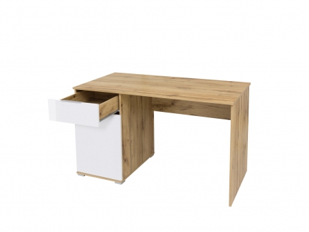 Стол письменный Zele BIU/120, дуб вотан/белый глянец