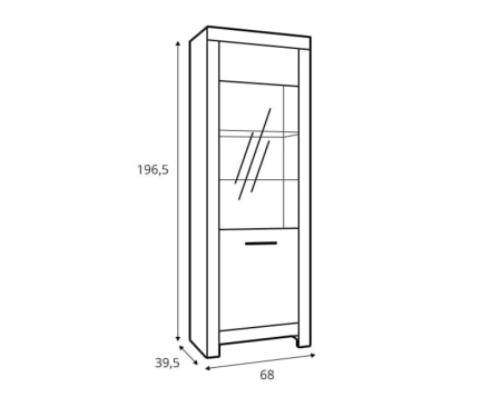 Витрина Белен REG1W Гербор, сосна каньон/дуб корабельный