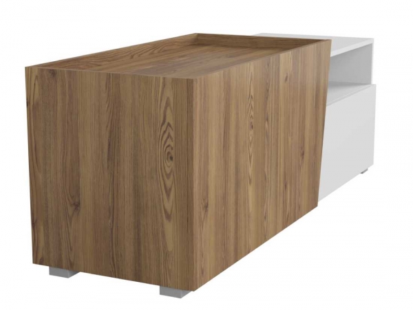 Тумба ТВ Rauma RTV2B, белый/лиственница sibu золотая