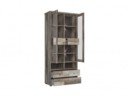 Витрина Tarbes REG2W4S/19/8, дуб каньон/яблоня