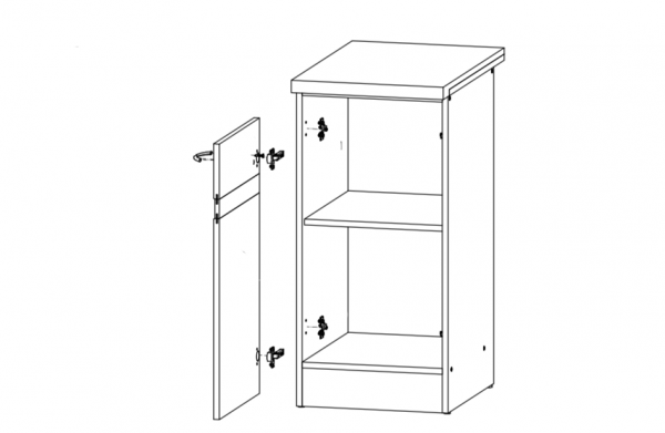 Тумба кухонная Junona Line D1D/40/82L, белый глянец