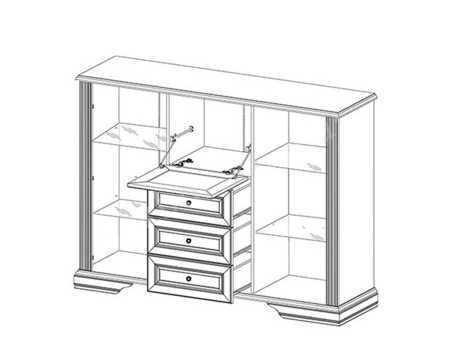 Комод Вайт 2W3S1B Гербор