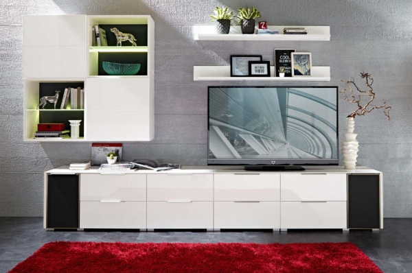 Полка Median P/2/14, белый/белый глянец