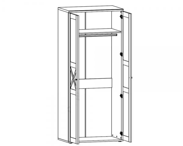 Шкаф платяной Тина SZF2D Гербор