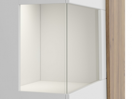 Витрина Rauma REG1W1D/14/9, белый/лиственница sibu золотая