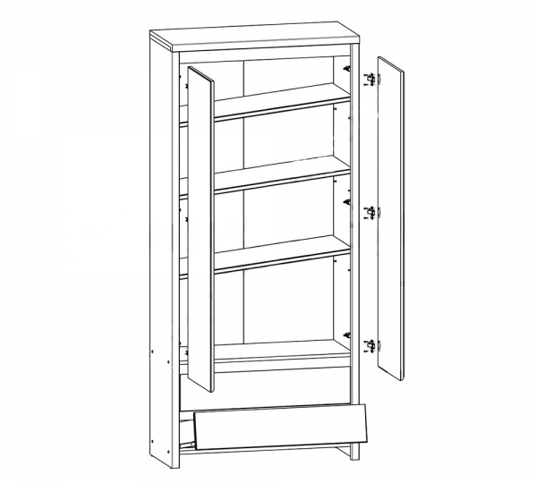 Шкаф Каспиан REG2D2S БРВ Украина, дуб сонома